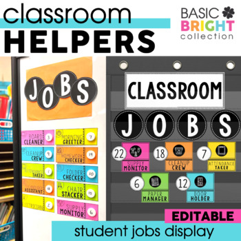 Preview of Classroom Jobs Chart Editable with Job Application