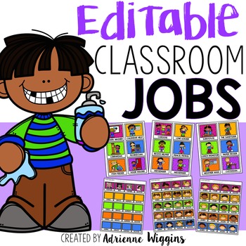 Preview of Editable Classroom Jobs Display