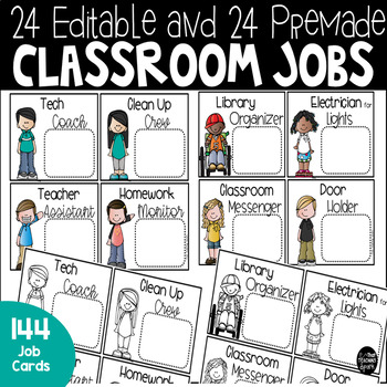 Preview of Editable Classroom Jobs Helpers