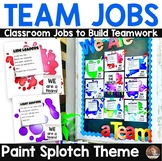 Editable Classroom Jobs- Paint Splotch Watercolor Theme- C