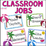 Editable Classroom Jobs - Summer Beach Themed Classroom De
