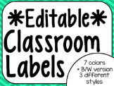 Editable Classroom Labels