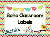 Editable Classroom Labels *Boho Theme