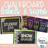 Chalkboard Theme Editable Classroom Labels