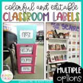 Editable Classroom Labels Colorful Classroom Decorations