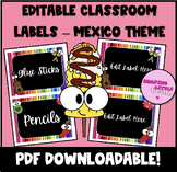Editable Classroom Labels - Mexico Theme
