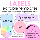 Editable Classroom Labels - Spotty Pastel Rainbow Classroom Decor