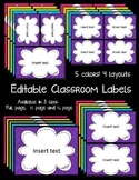 Editable Classroom Labels in FUN, BRIGHT colors with a MAT
