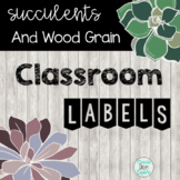 Editable Classroom Labels in Succulent and Woodgrain theme