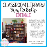Editable Classroom Library Bin Labels (Upper Elementary/Mi