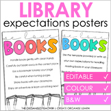 Editable Classroom Library Expectations Posters