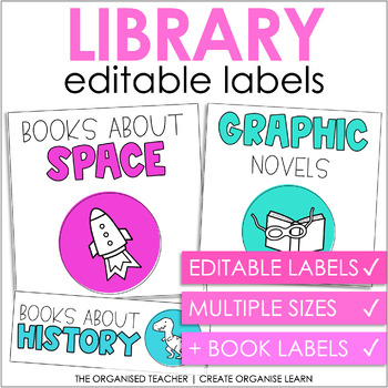 Preview of Editable Classroom Library Labels - Classroom Library Organisation