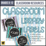 Editable Classroom Library Labels-Middle and High School-W