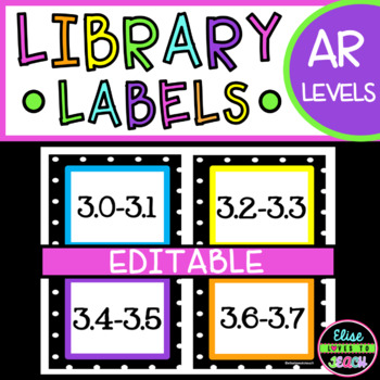 Preview of Editable Classroom Library Labels by AR Level