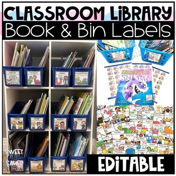 Preview of Editable Classroom Library Labels with Matching Bin and Book Labels