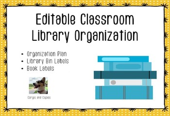 Preview of Editable Classroom Library Organization