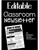 Editable Classroom Newsletter