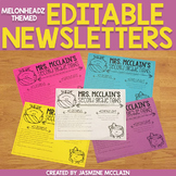 Editable Classroom Newsletter (Melonheadz Themed)
