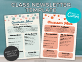 Editable Classroom Newsletter | Retro Floral | Customizabl