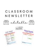 Editable Classroom Newsletter Template