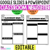 Editable Classroom Newsletter Template EDITABLE Google Sli