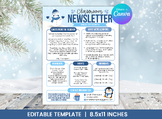 Editable Classroom Newsletter Template for January - Winte
