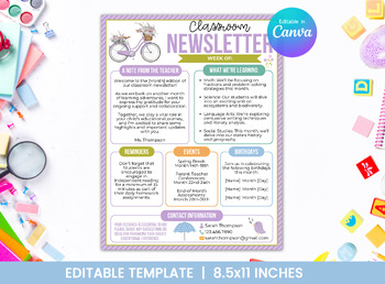 Preview of Editable Classroom Newsletter Template for May -  Calendar - Flyer - TCHRNWSL