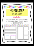 Editable Classroom Newsletter Templates - Bright Colors!