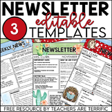 Editable Classroom Newsletter Templates FREEBIE