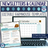 Editable Classroom Newsletter Templates Farmhouse Style