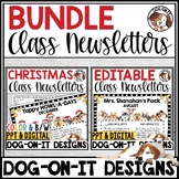 Editable Classroom Newsletter Templates Hipsters Puppy Dog