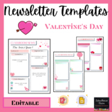 Editable Classroom Newsletter Templates | Valentine's Day 