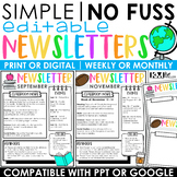 Editable Classroom Newsletter Templates Weekly Monthly Par