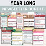 Editable Classroom Newsletter Templates Year Long Bundle W