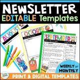 Newsletter Template Editable - Monthly & Weekly Classroom 