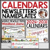 Editable Classroom Newsletter Woodland Animals Calendar Na