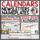 Editable Classroom Newsletter Woodland Animals Calendar Na