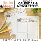 Editable Classroom Newsletter and Monthly Calendar Templates