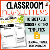 Editable Classroom Newsletters - Seasonal-themed for ANY c