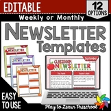 Editable Classroom Newsletters - Weekly Monthly Home Commu