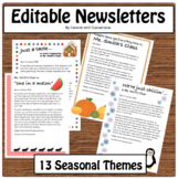 Classroom Newsletter Templates *Editable* 13 Themes (Bundle, Back to School)
