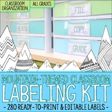 Editable Classroom Organization Labels - Mountain Theme