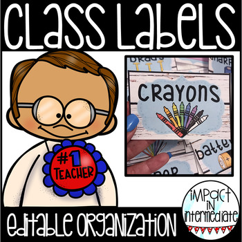 Preview of Editable Classroom Organization Labels Freebie