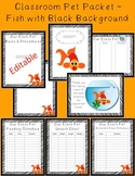 Editable Classroom Pet Packet ~ Fish with Scribble Black Border