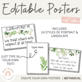 Editable Classroom Posters | Natural Greenery Theme | Mode