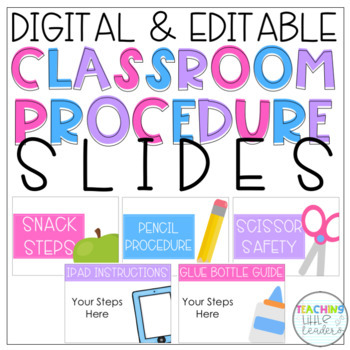 Preview of Editable Classroom Procedure Slides for PPT and Flipchart