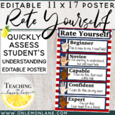 Editable Classroom Rate Yourself Self Evaluation Scale Mul