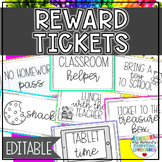 Editable Classroom Reward Cards | Prize Tickets