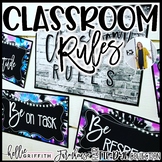 Editable Classroom Rules | Tie Dye Classroom Decor | Black