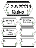 Editable Classroom Rules [Watercolor Greenery Classroom Decor]